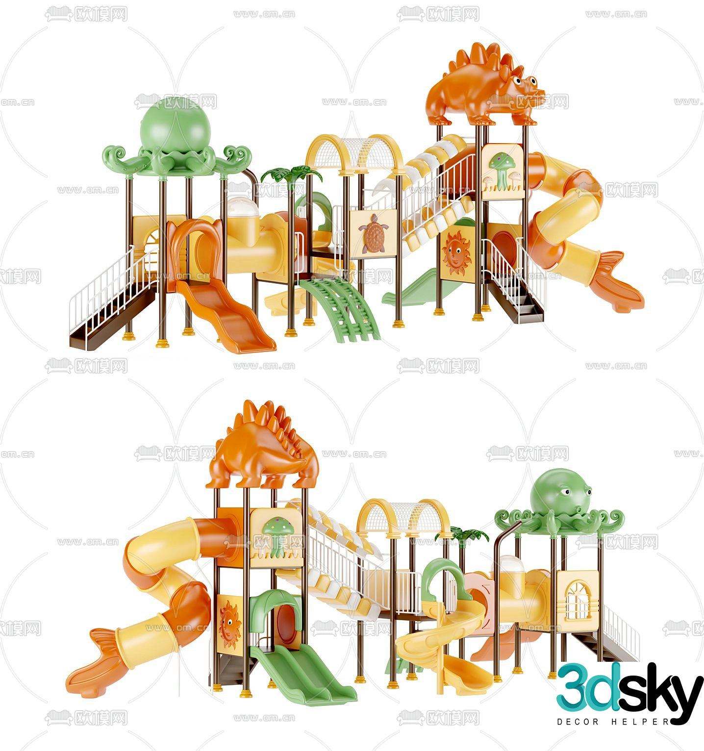 Children's slide amusement equipment 3d model