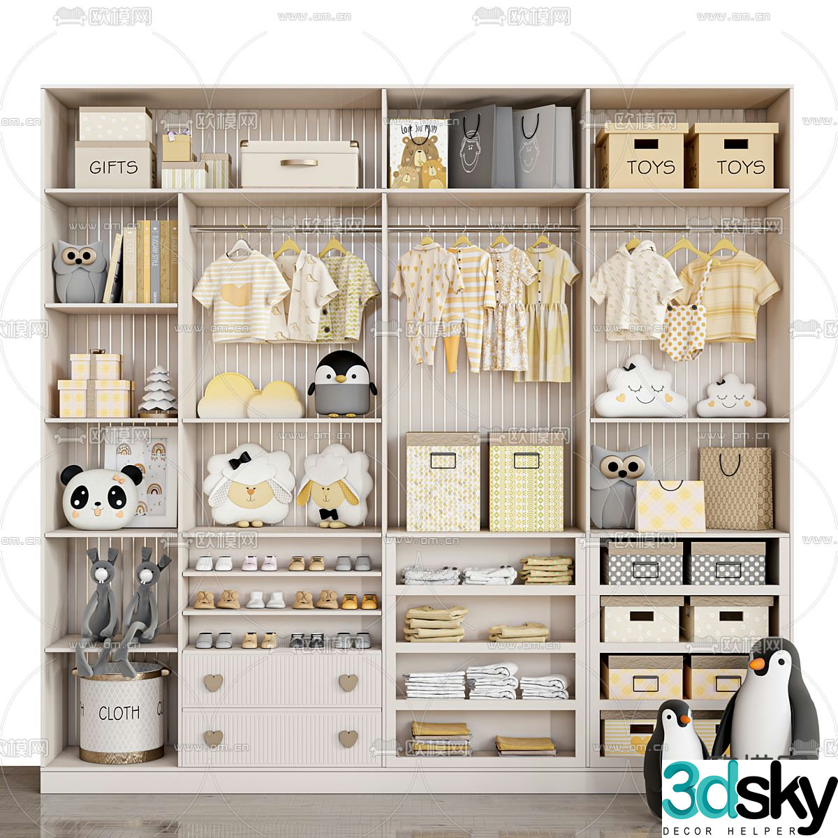 Children’s Wardrobe Children’s Storage Cabinet 3D Model