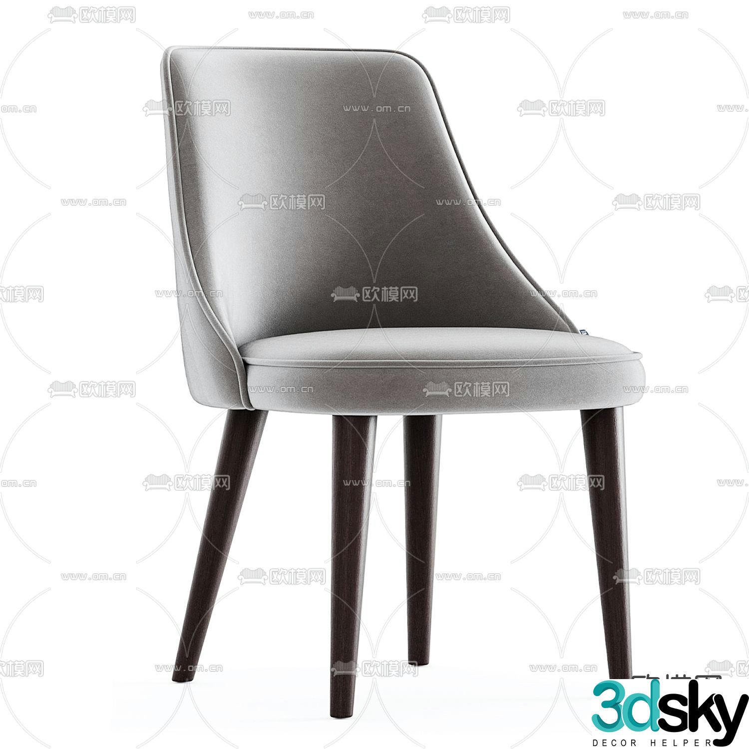 Poliform single chair dining chair 3d model