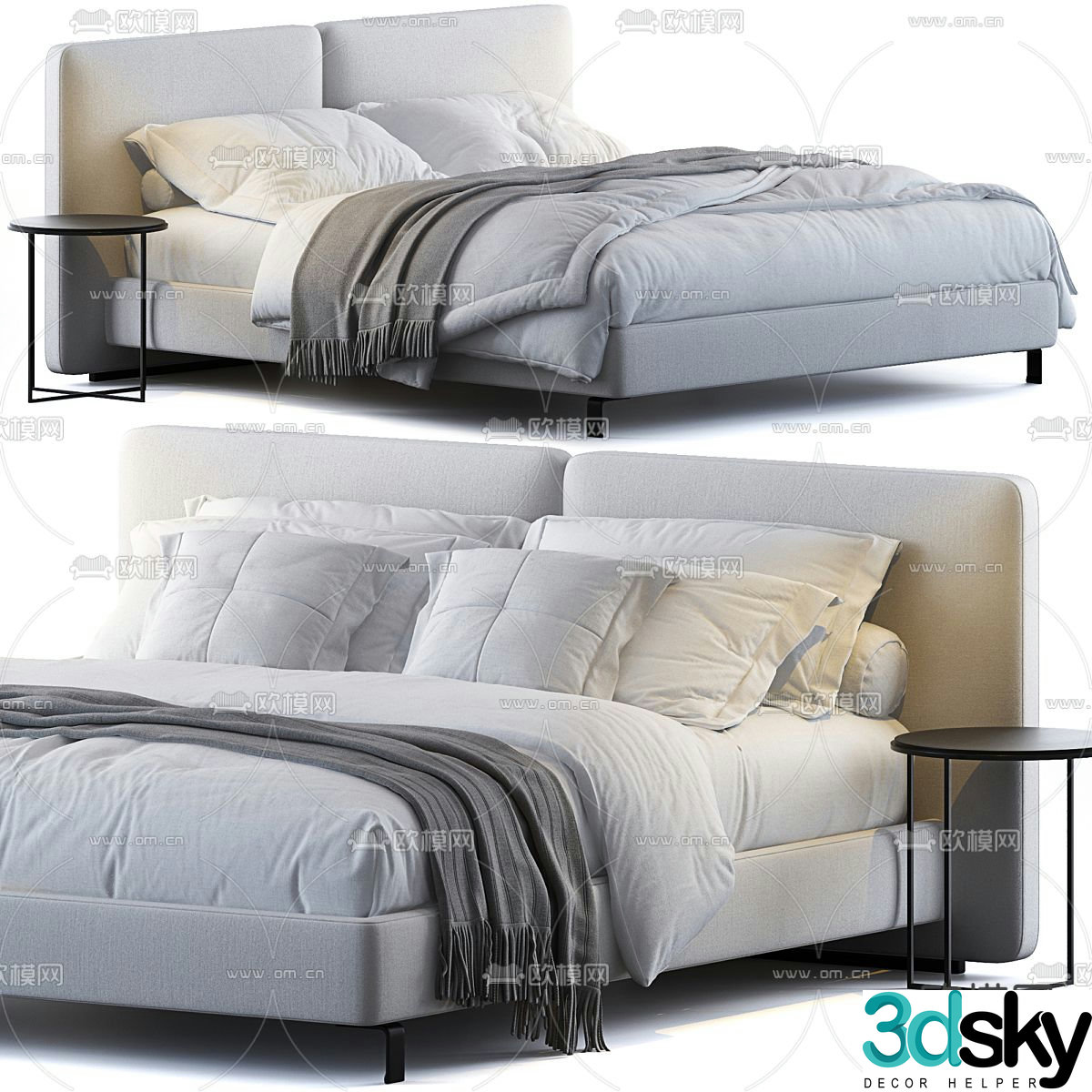 Pertica double bed 3d model