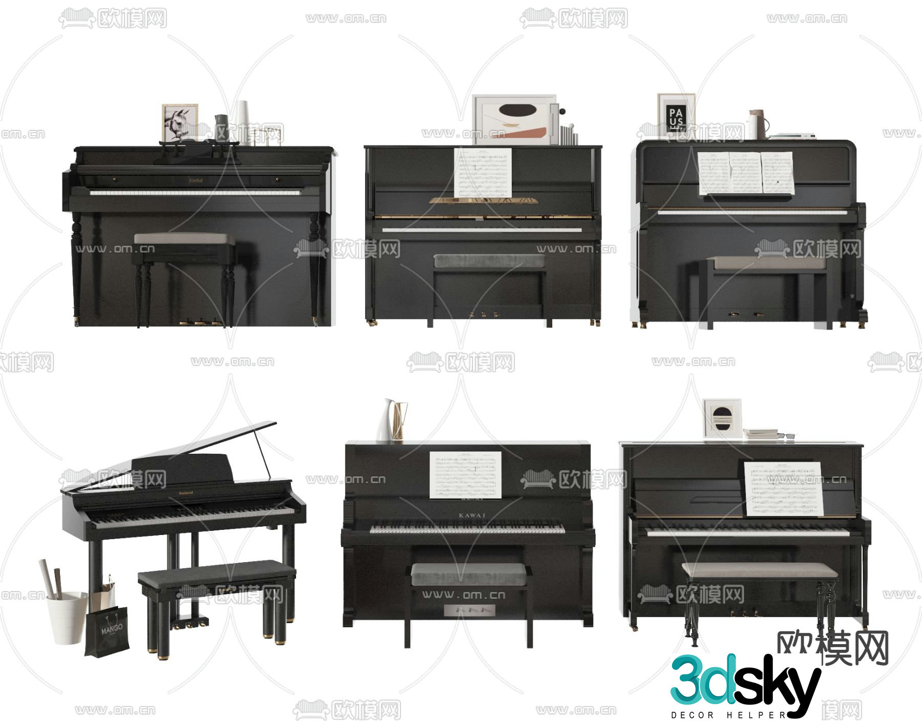 grand piano 3d model