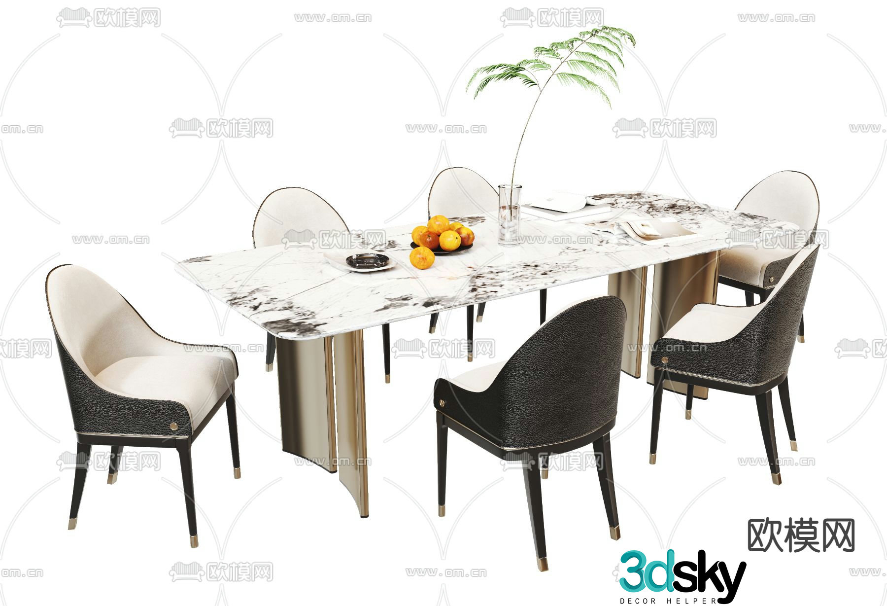 MISSANA bar dining table and chairs 3d model