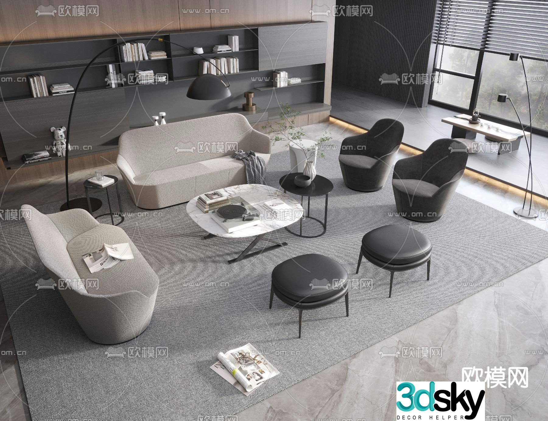 B&B Italia modular sofa 3d model