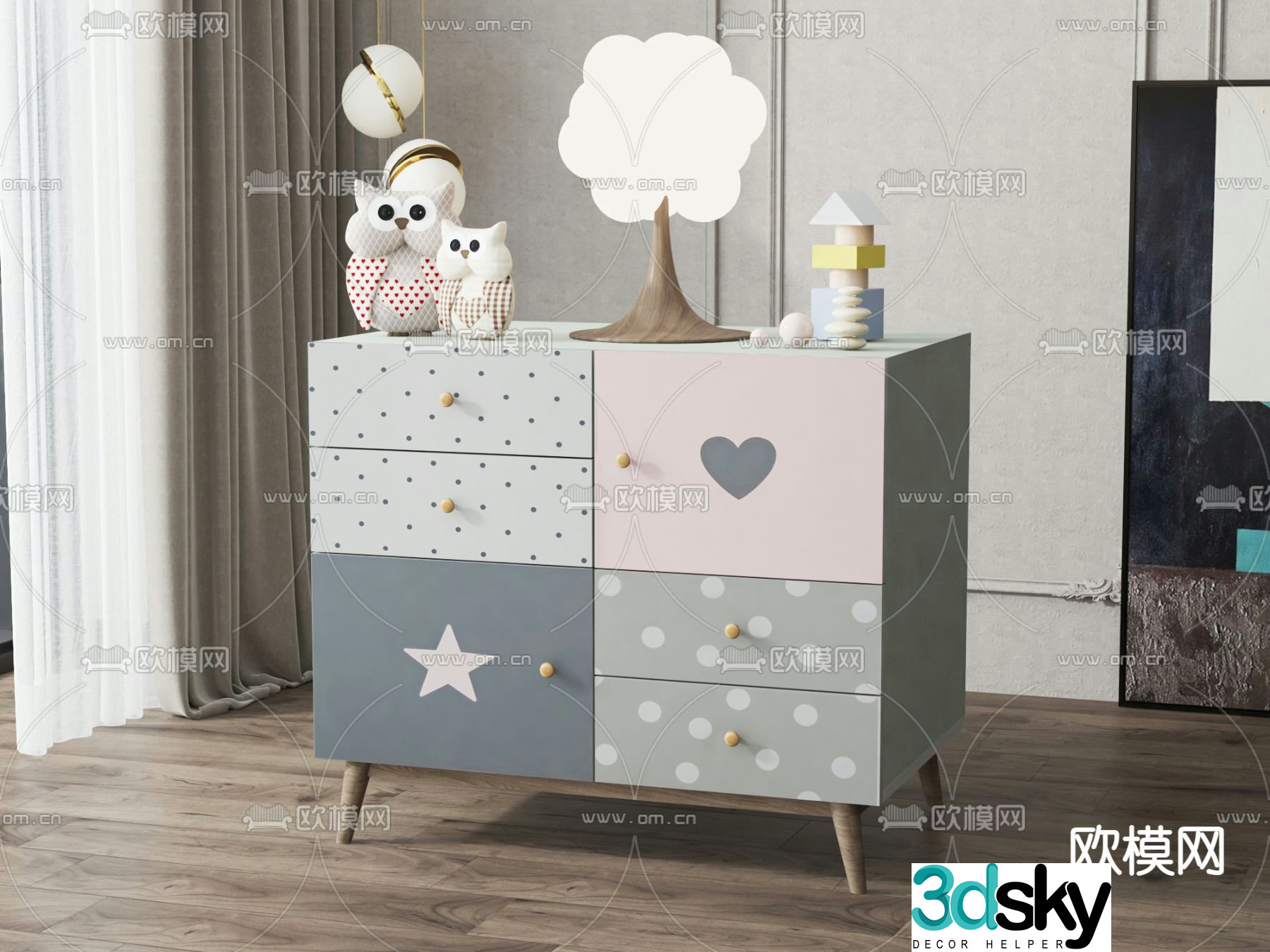 Children’s bedside table 3d model