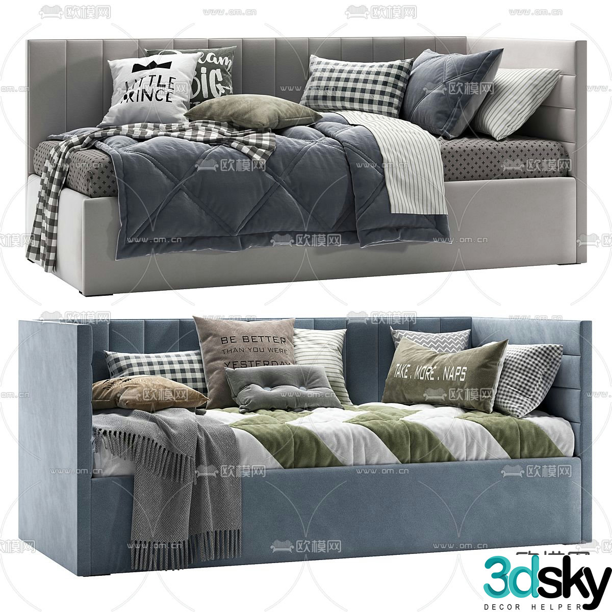 Modern children’s bed sofa bed 3d model
