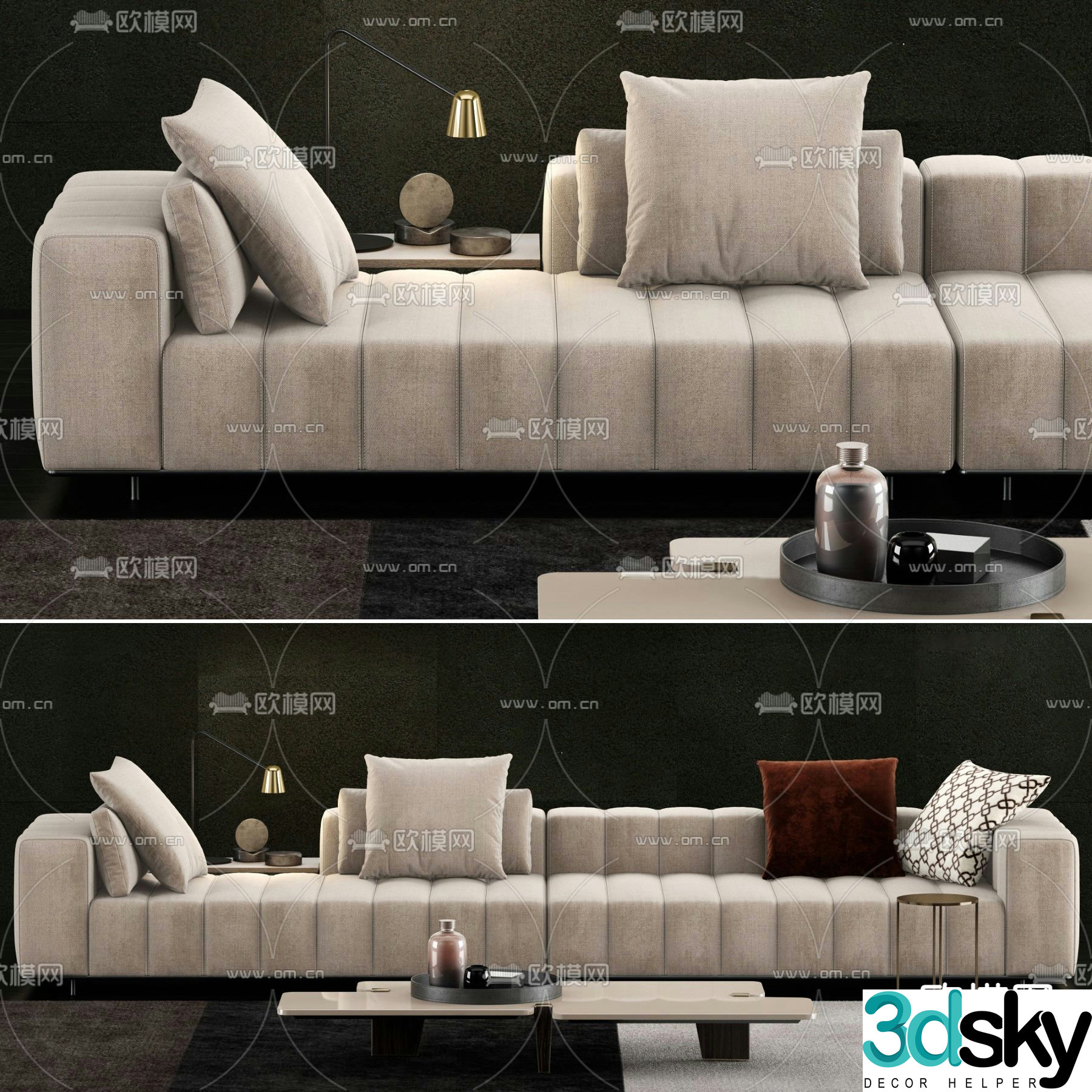 Minotti Freeman modular sofa 3d model