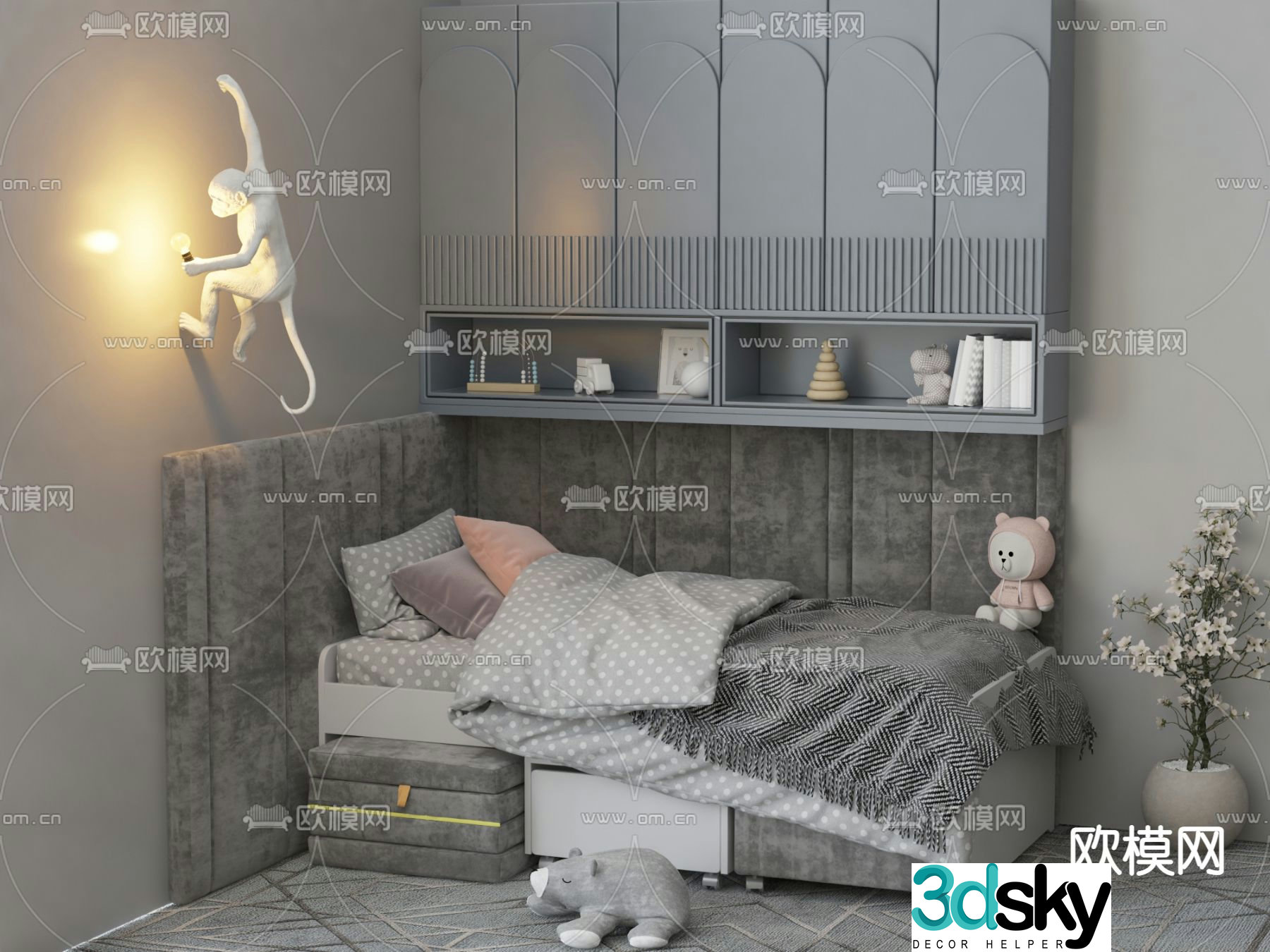 Modern children’s bed child’s bed 3d model