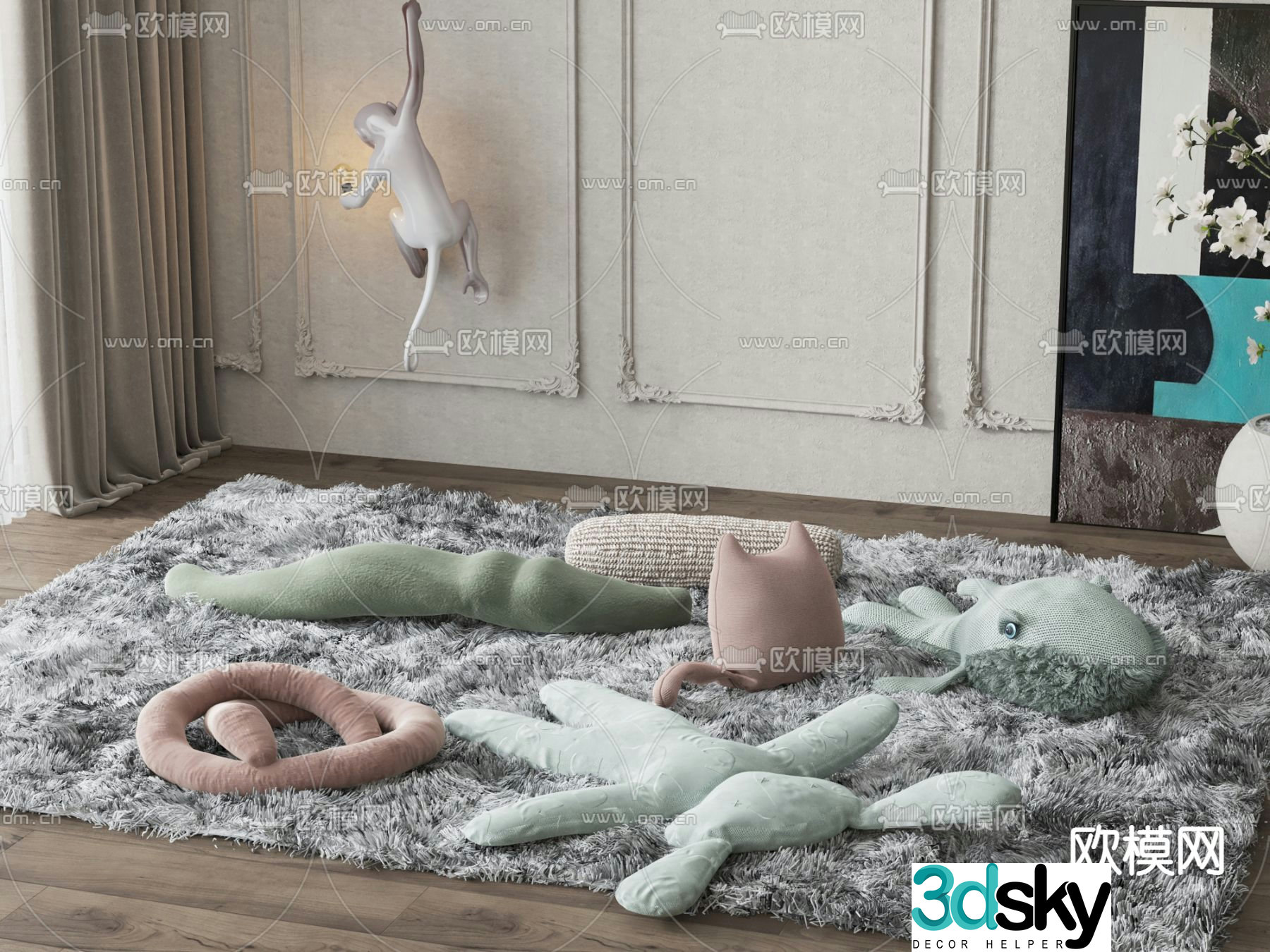Modern children’s toys doll 3d model
