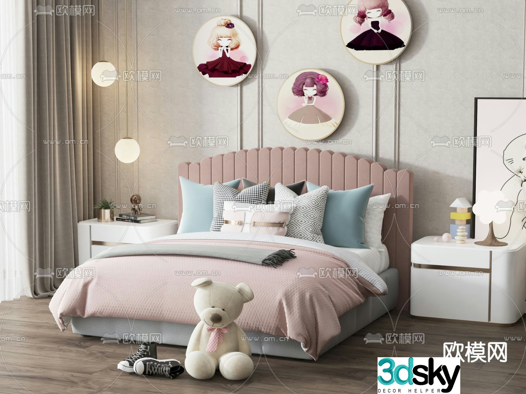 Modern children’s bed 3d model