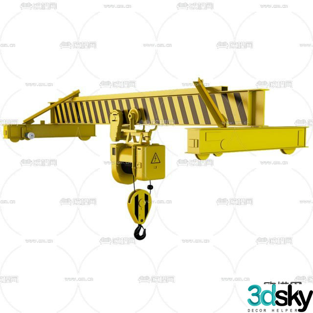 Industrial wind crane free 3d model