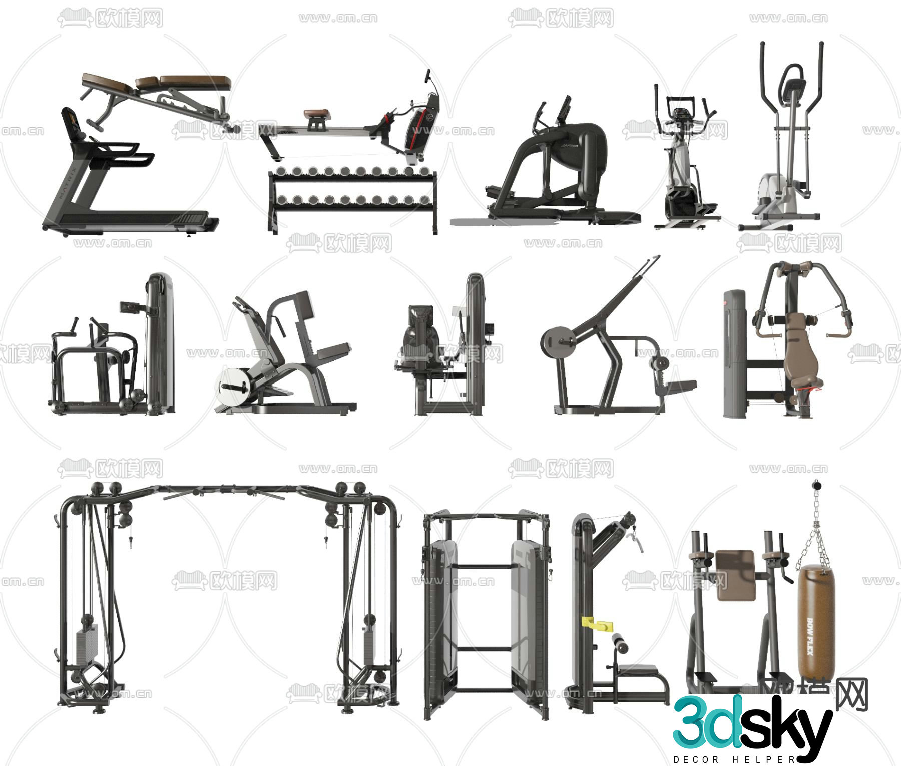 Fitness equipment fitness equipment 3d model