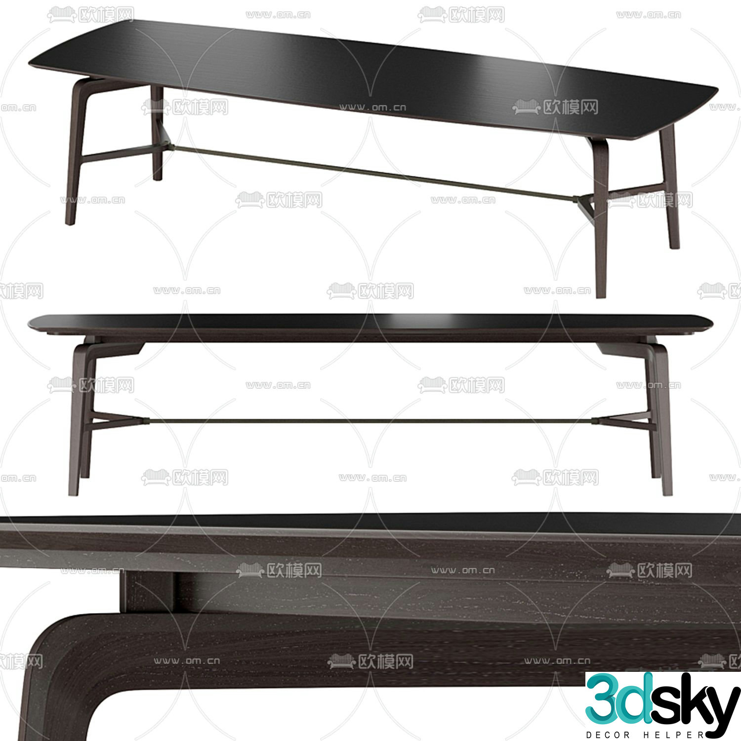 Minotti dining table 3d model