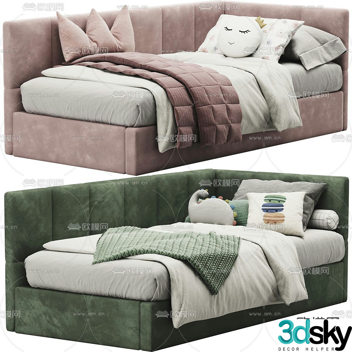 Modern children’s bed sofa bed 3d model