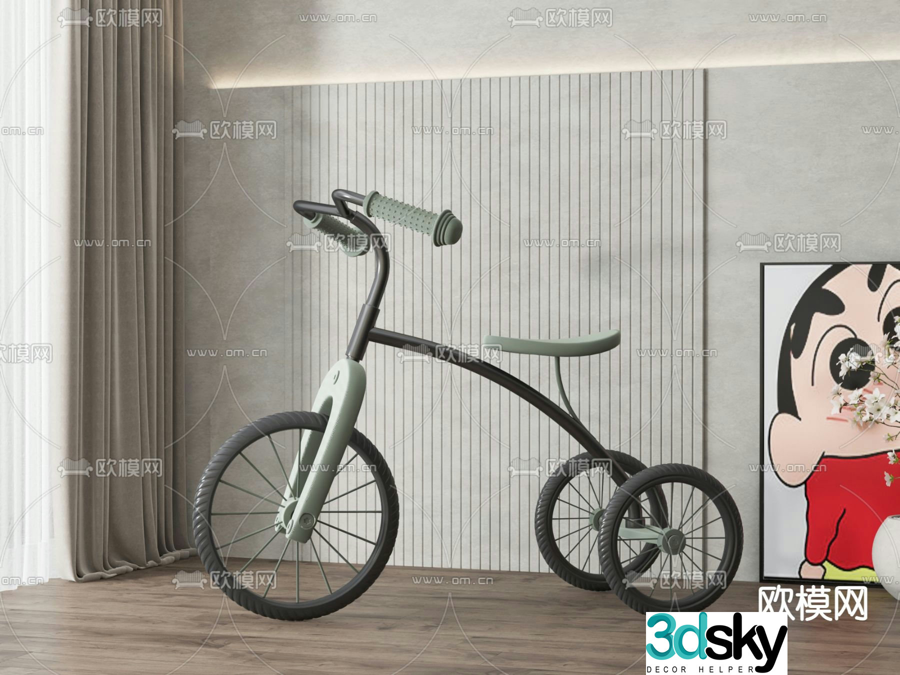 Children’s bicycle scooter 3d model