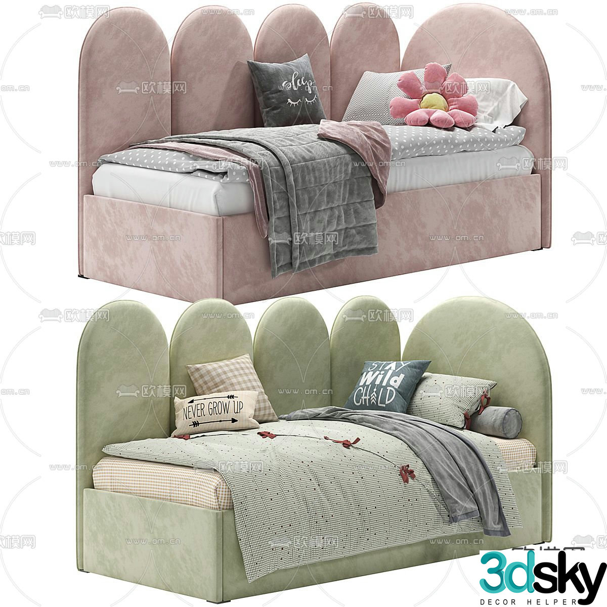Nordic children’s bed sofa bed 3d model