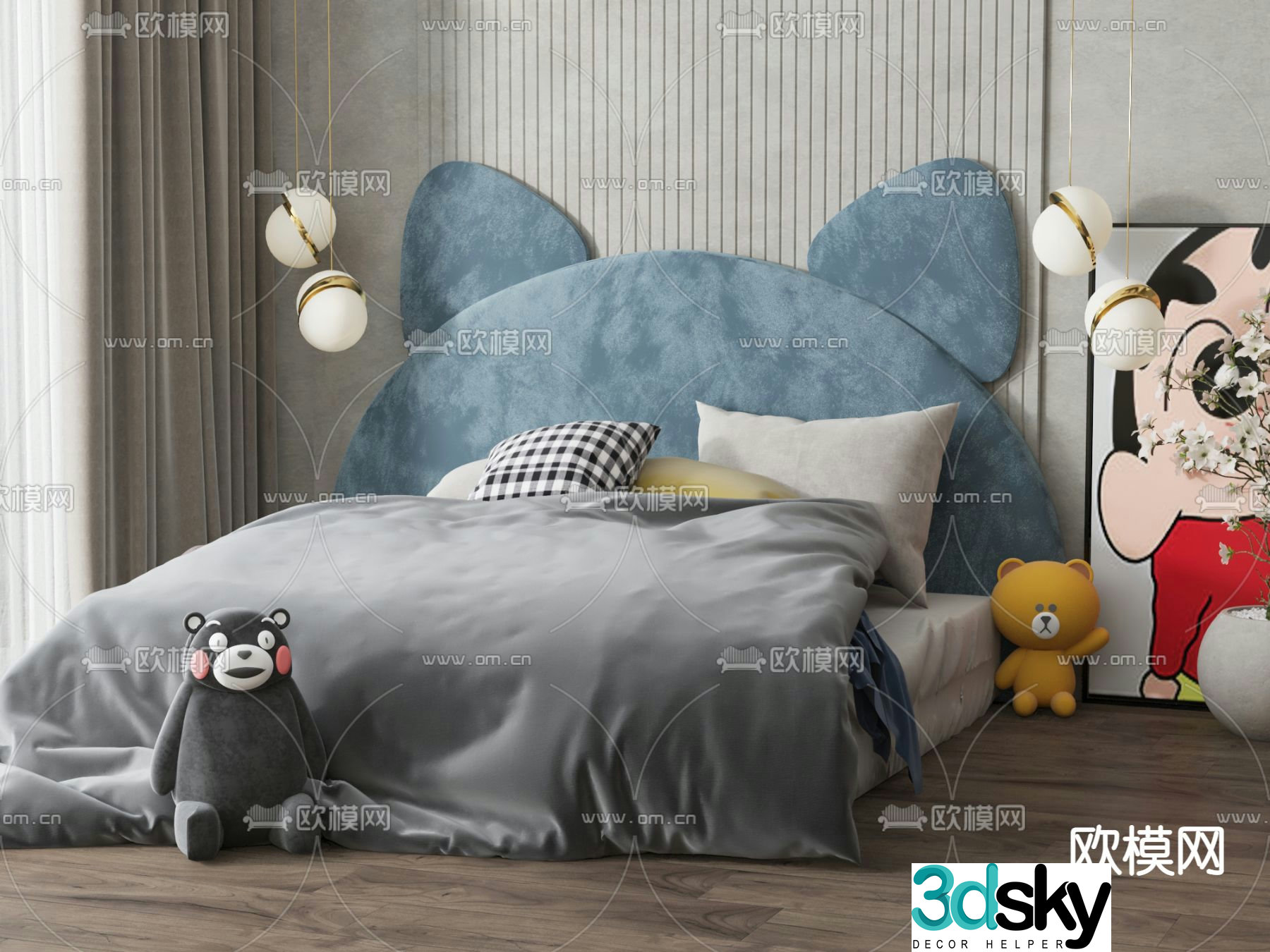 Modern children’s bed 3d model