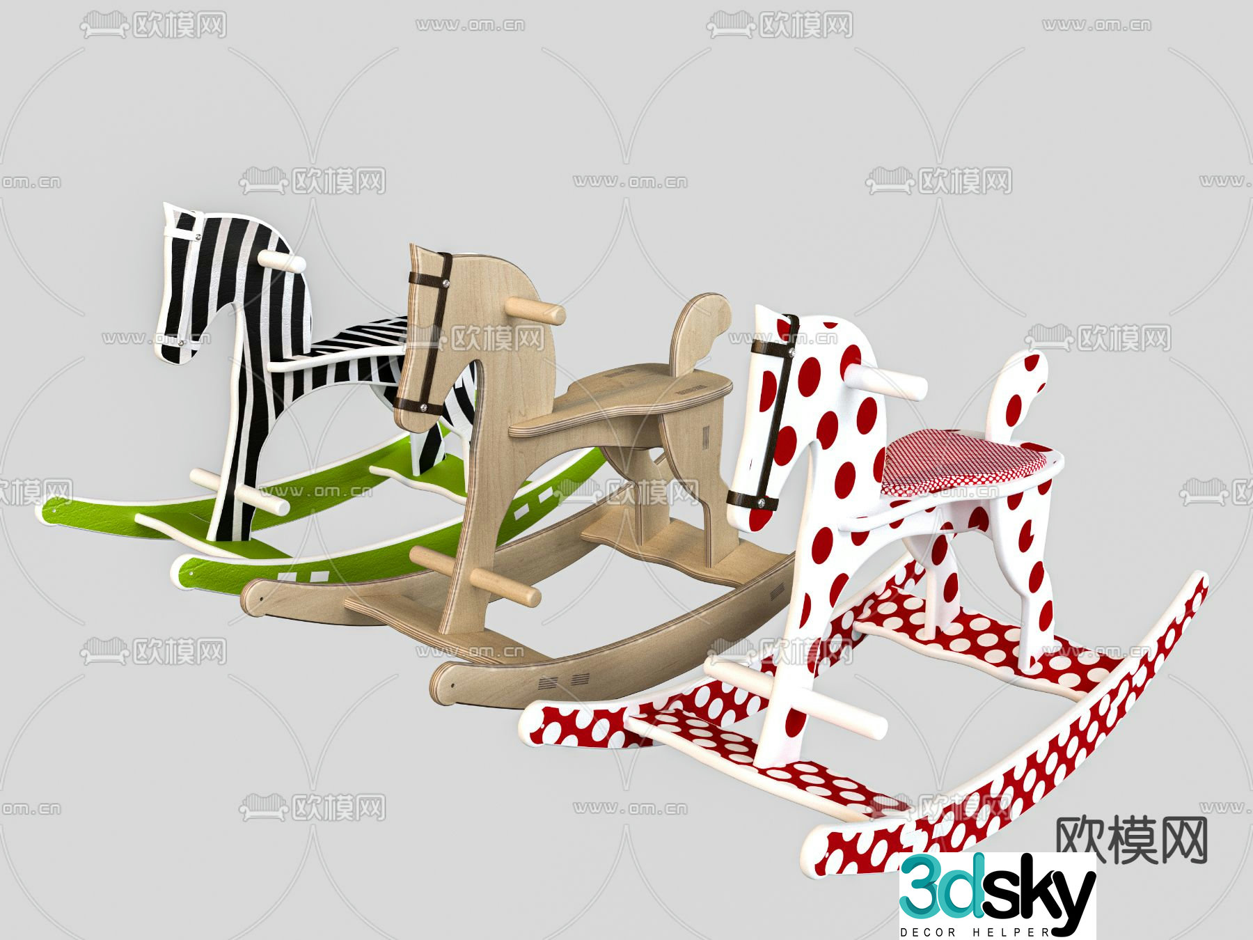 Trojan rocking chair children’s toy 3d model