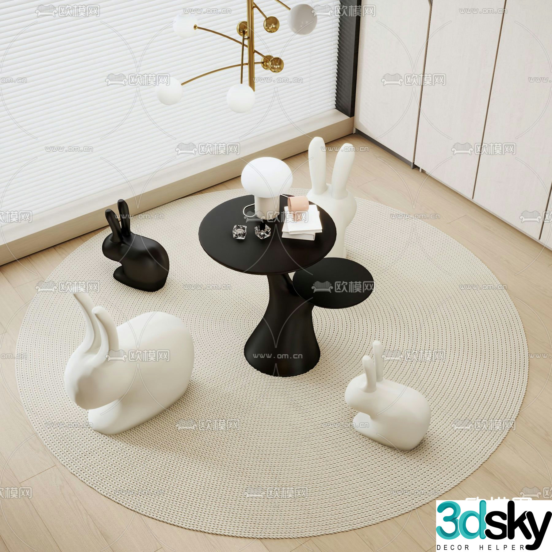 Cartoon tables and chairs children’s tables and chairs 3d model
