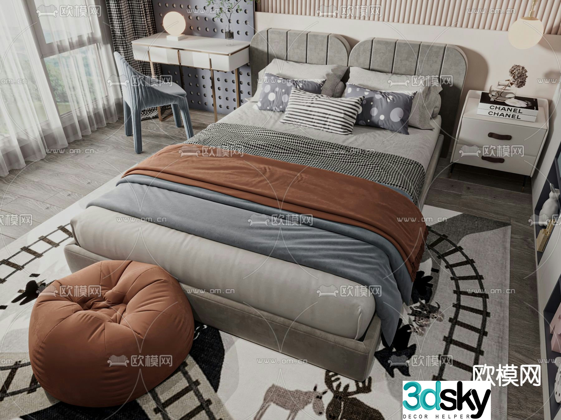 Modern children’s bed 3d model