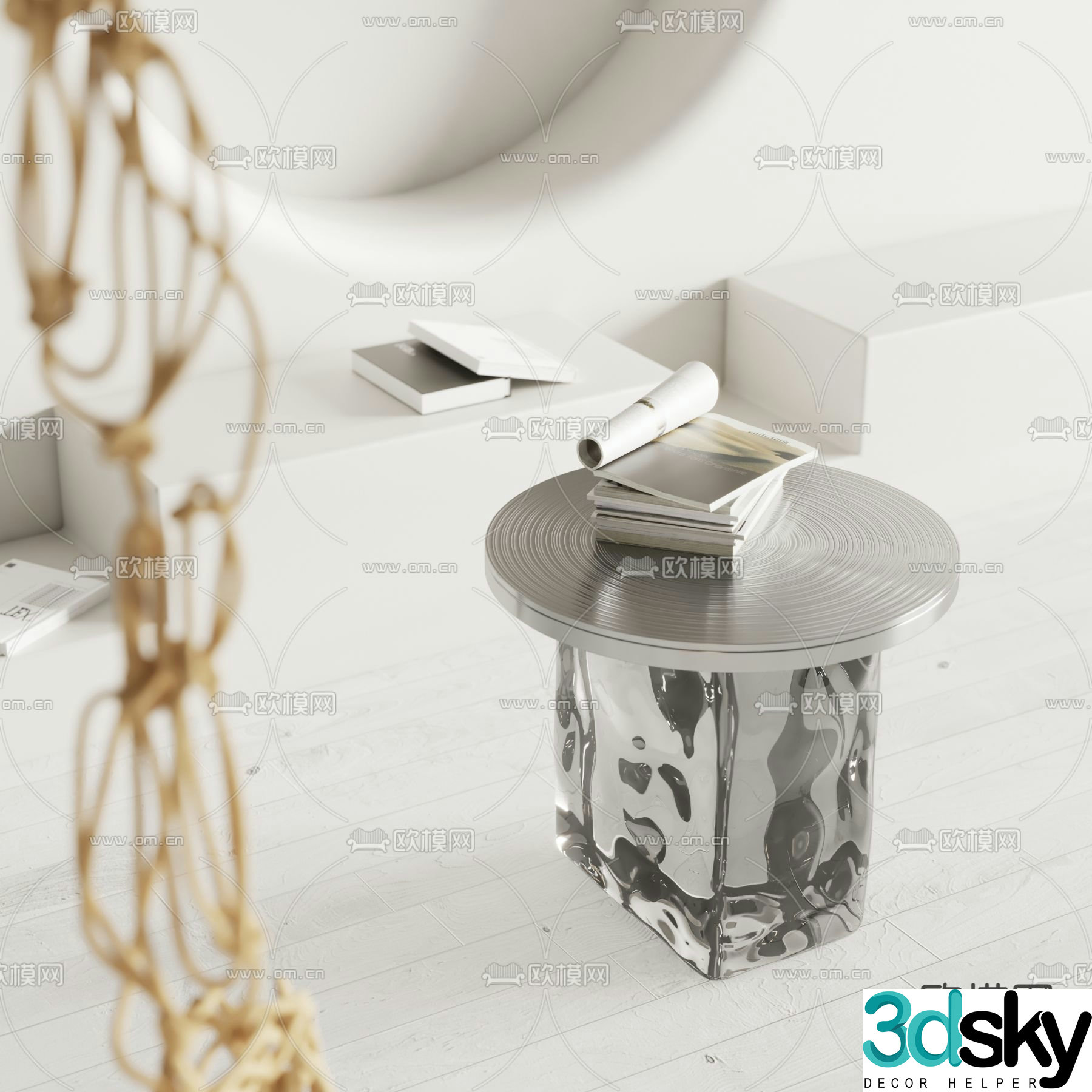BAXTER round table side table angle table 3D model