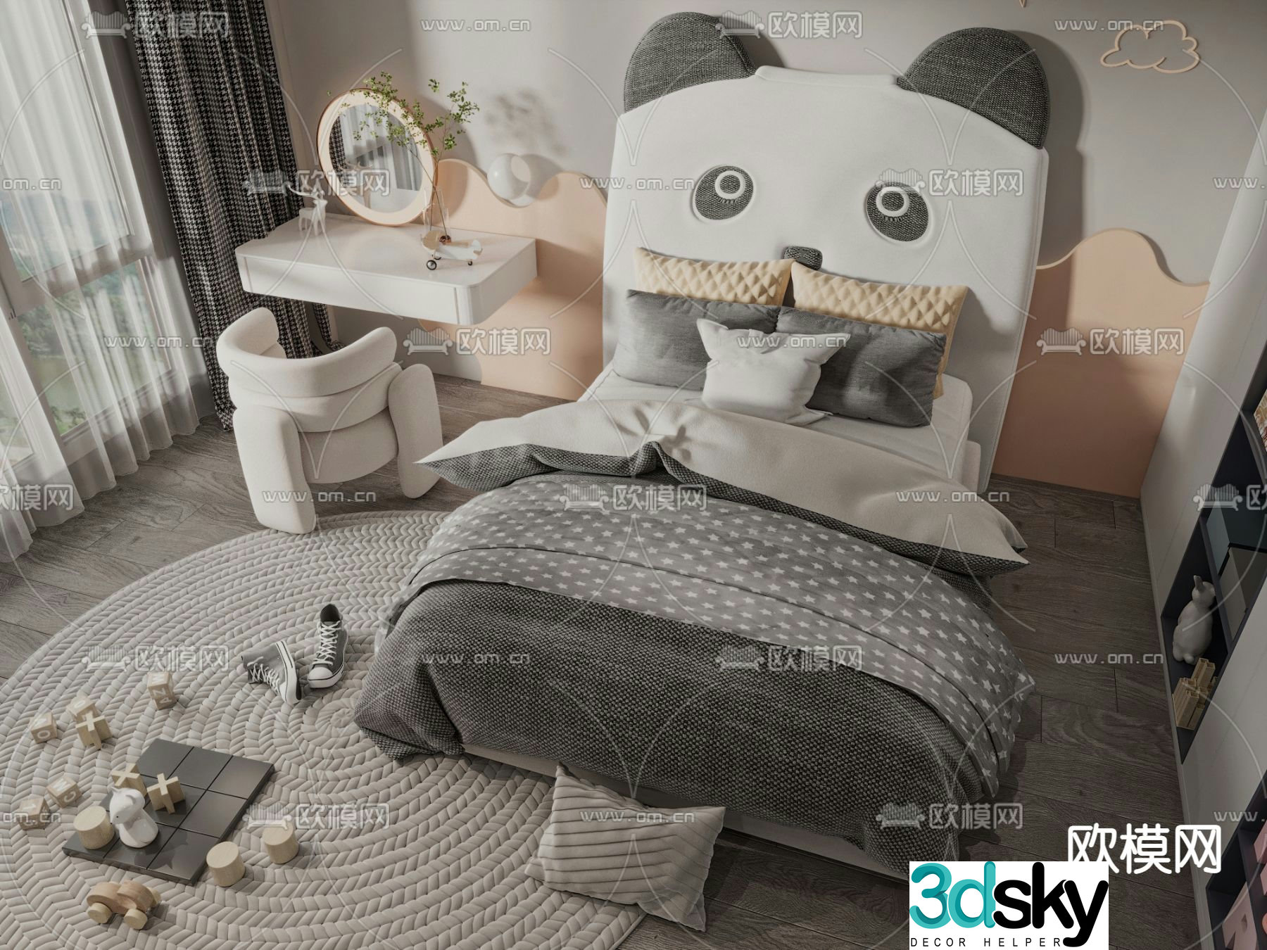 Modern children’s bed 3d model