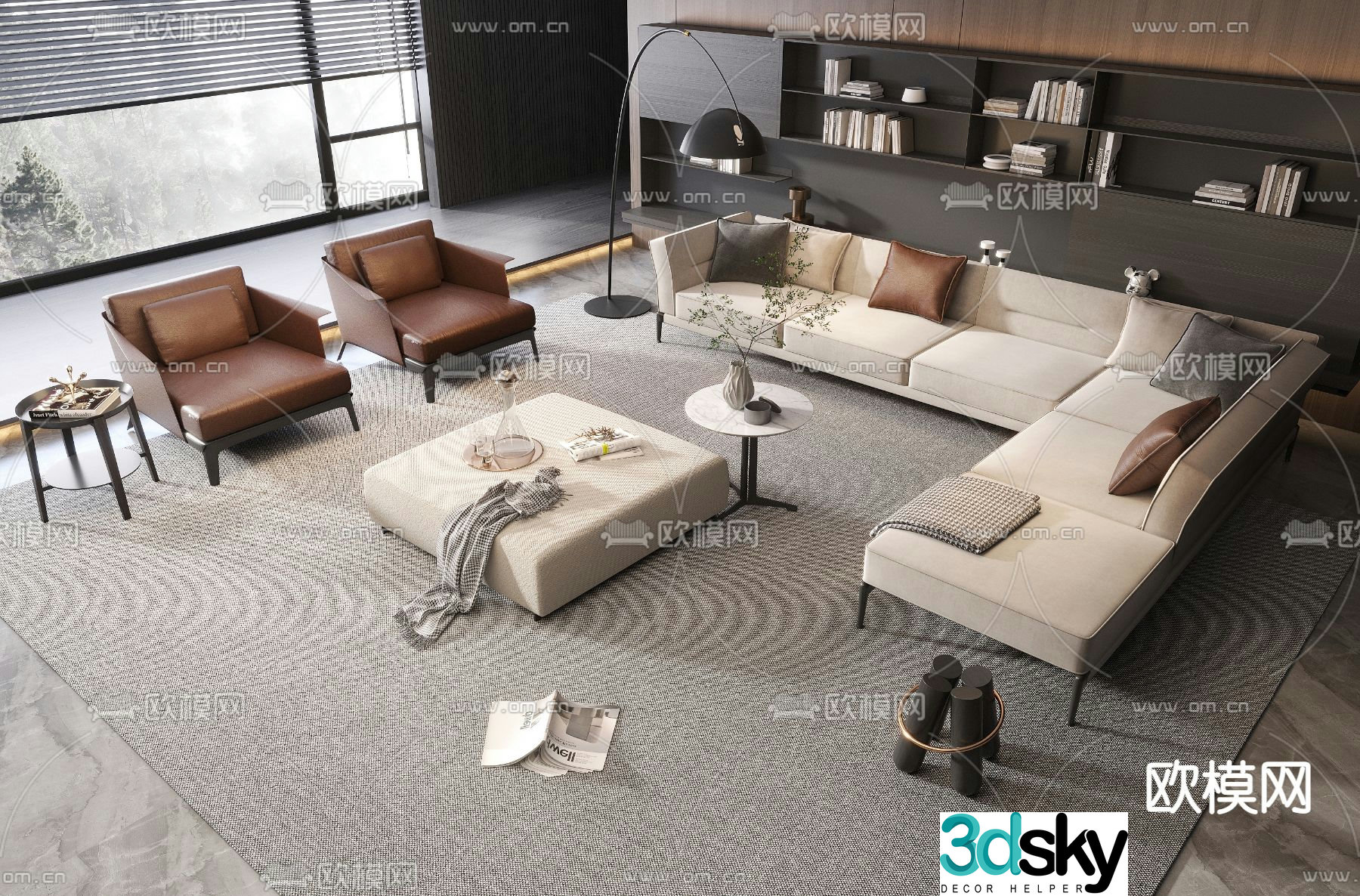 Flexform modular sofa 3d model