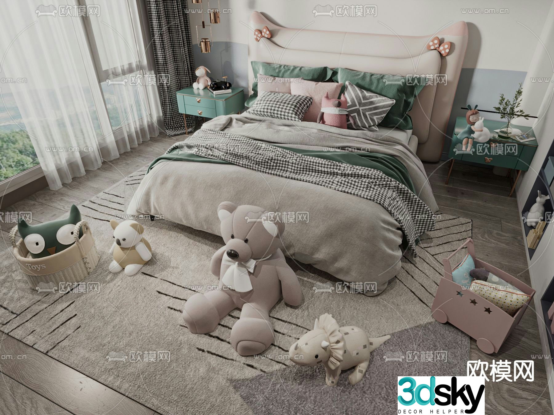 Modern children’s bed 3d model