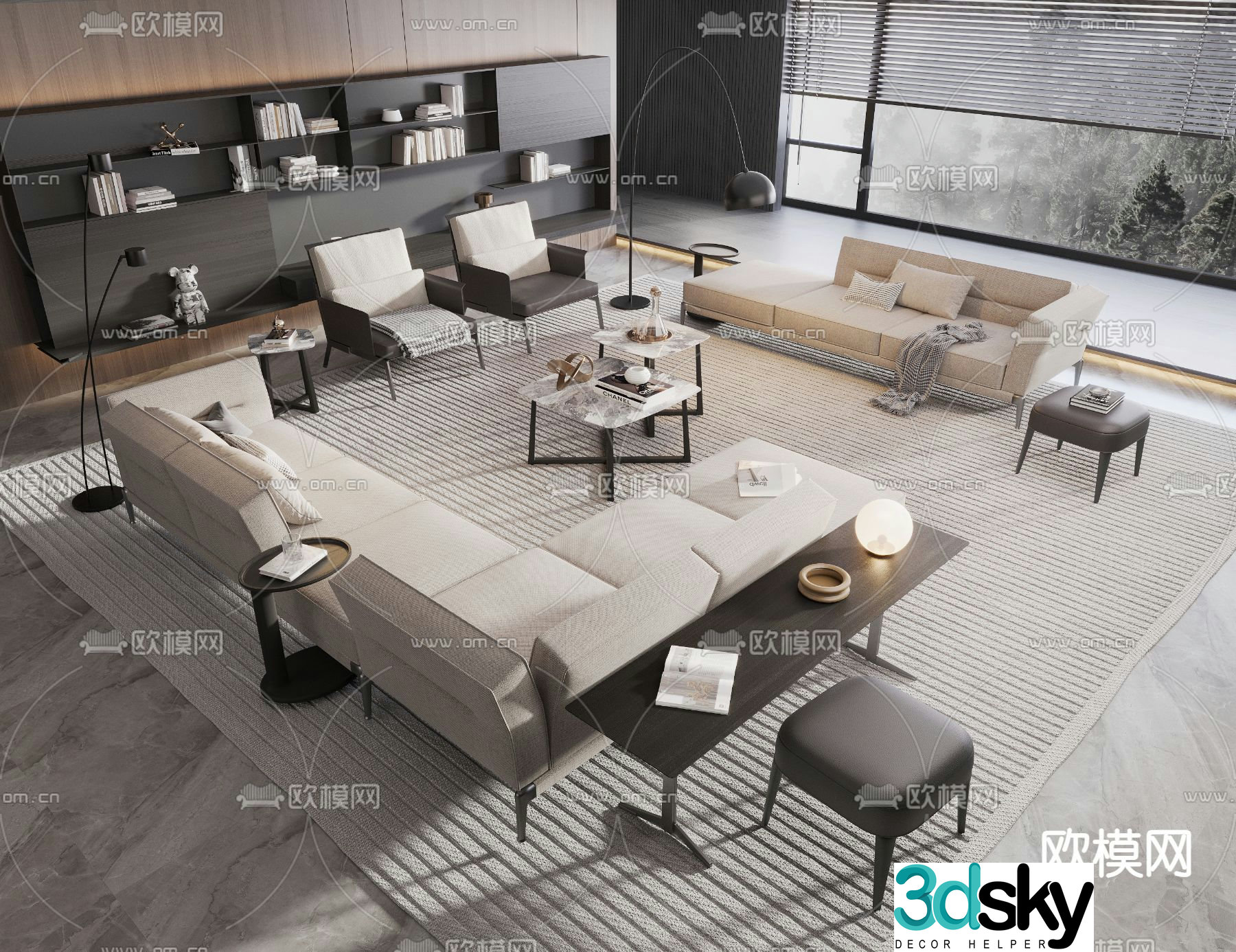 Flexform modular sofa 3d model