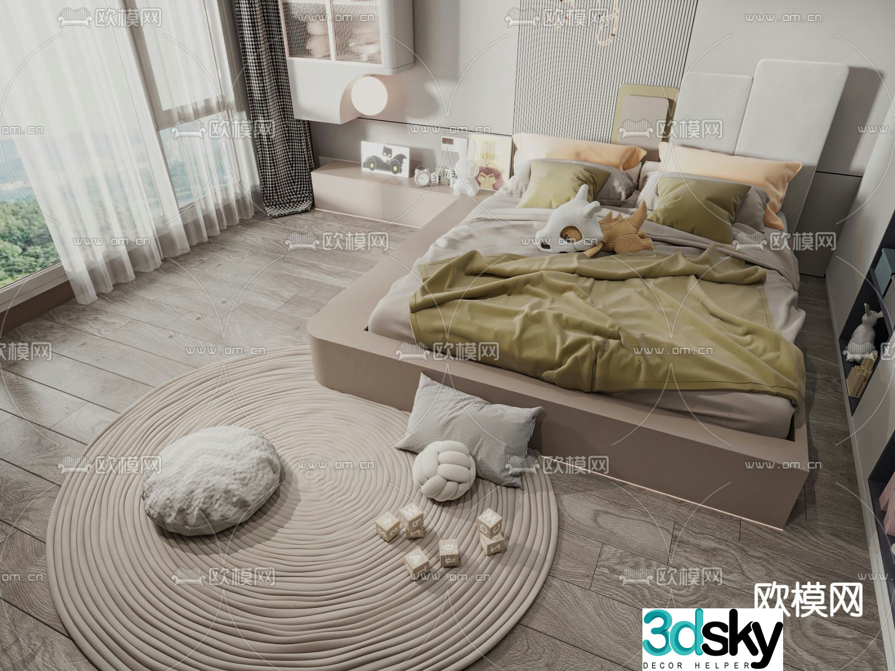 Modern children’s bed 3d model