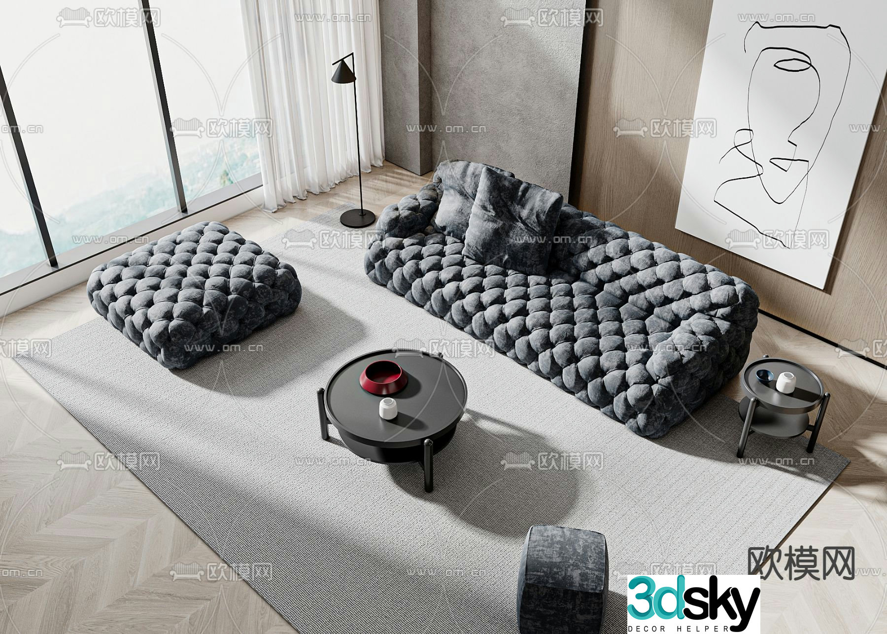 Meridiani modular sofa 3d model