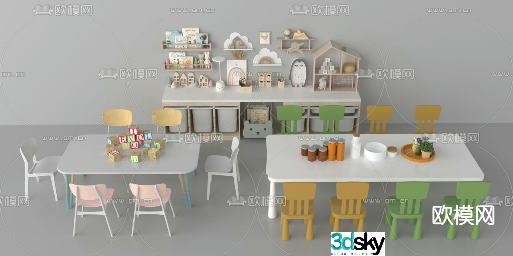 Children’s toys children’s table and chair 3d model