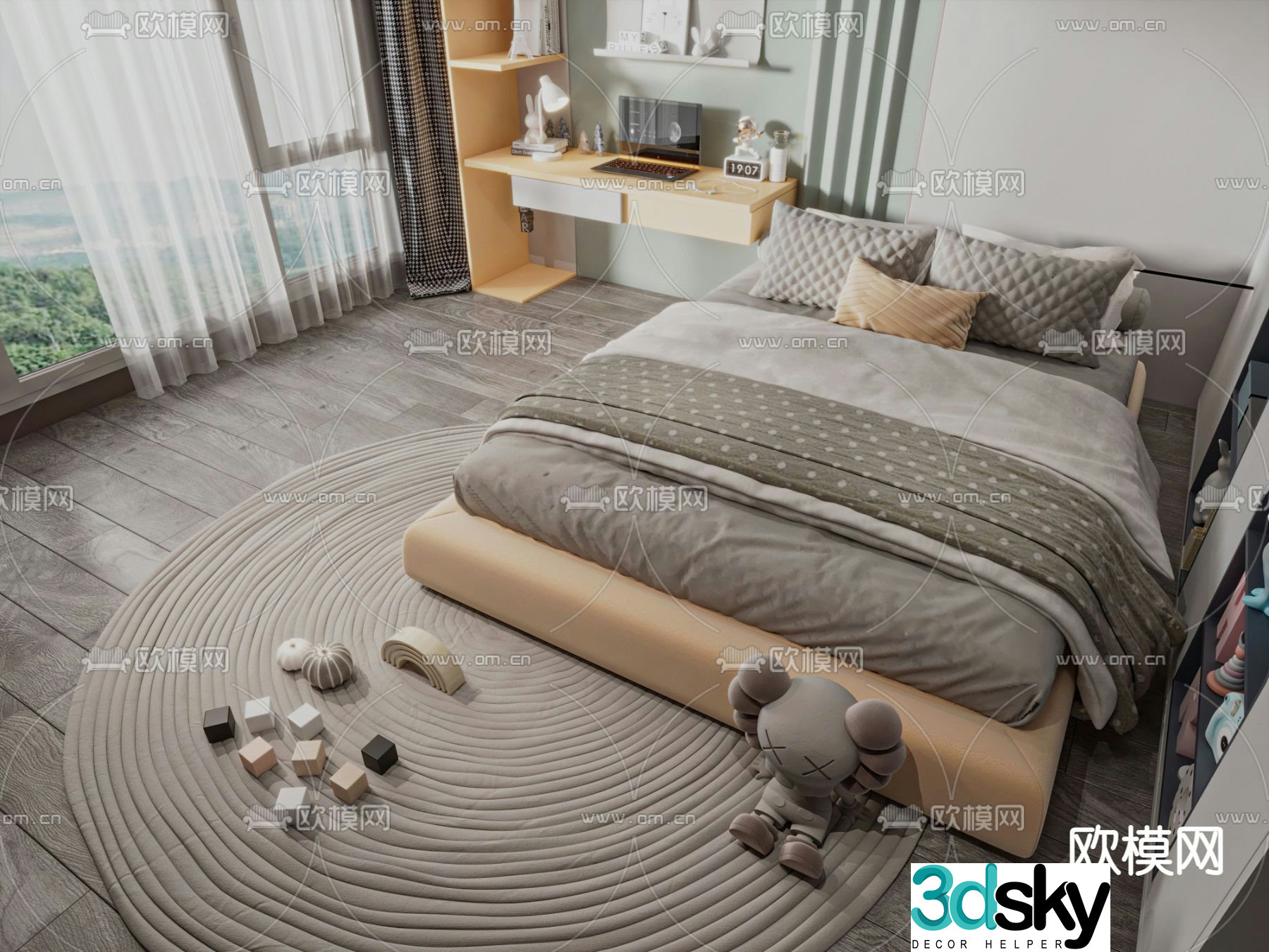 Modern children’s bed 3d model
