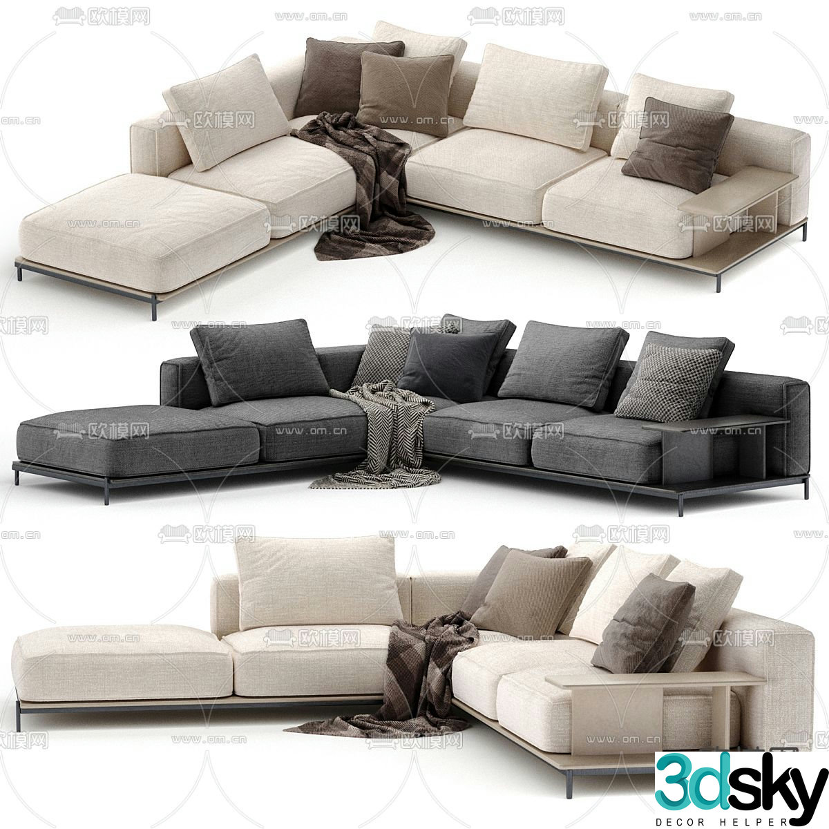 Poliform corner sofa 3d model