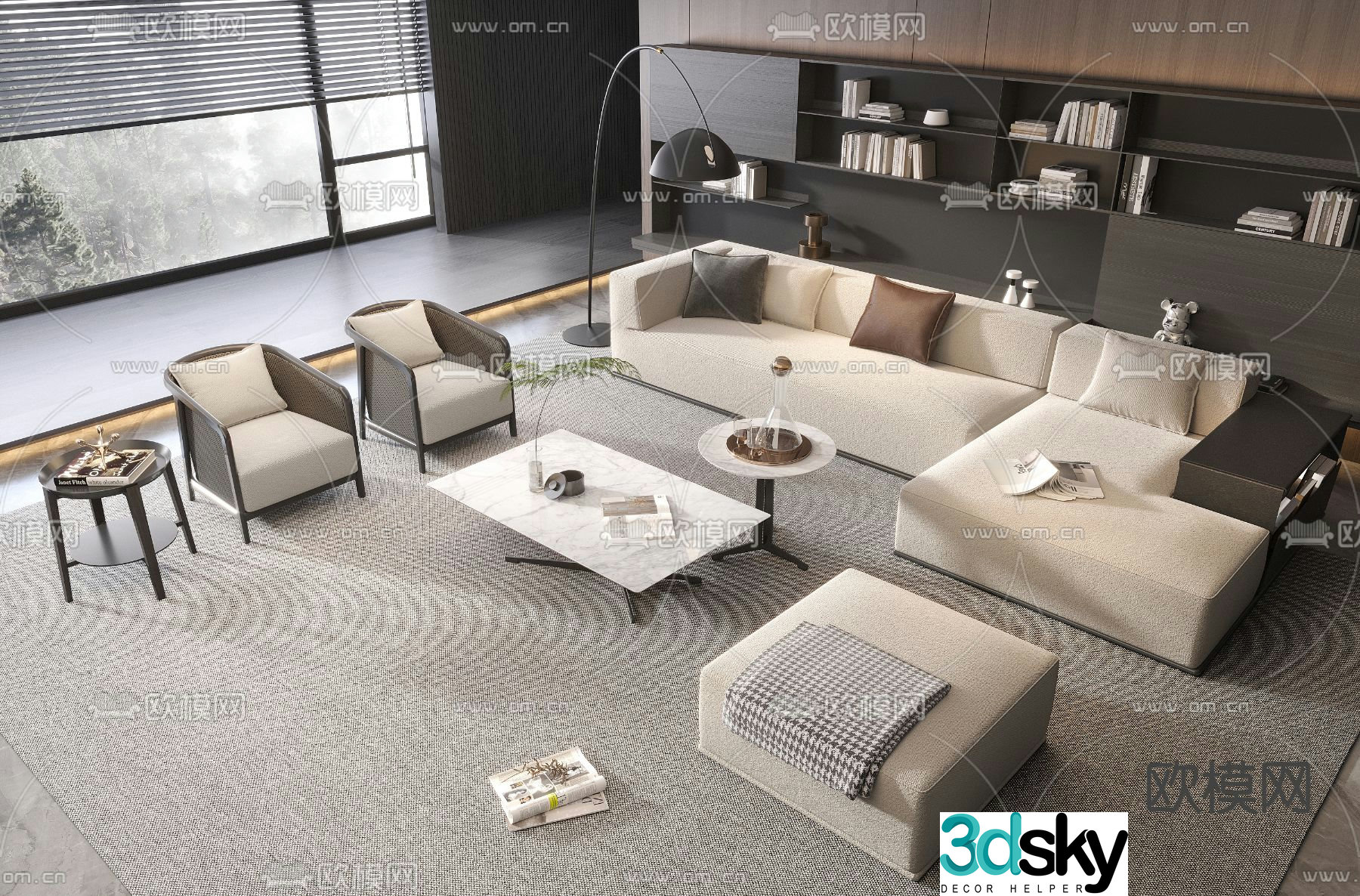 Flexform modular sofa 3d model