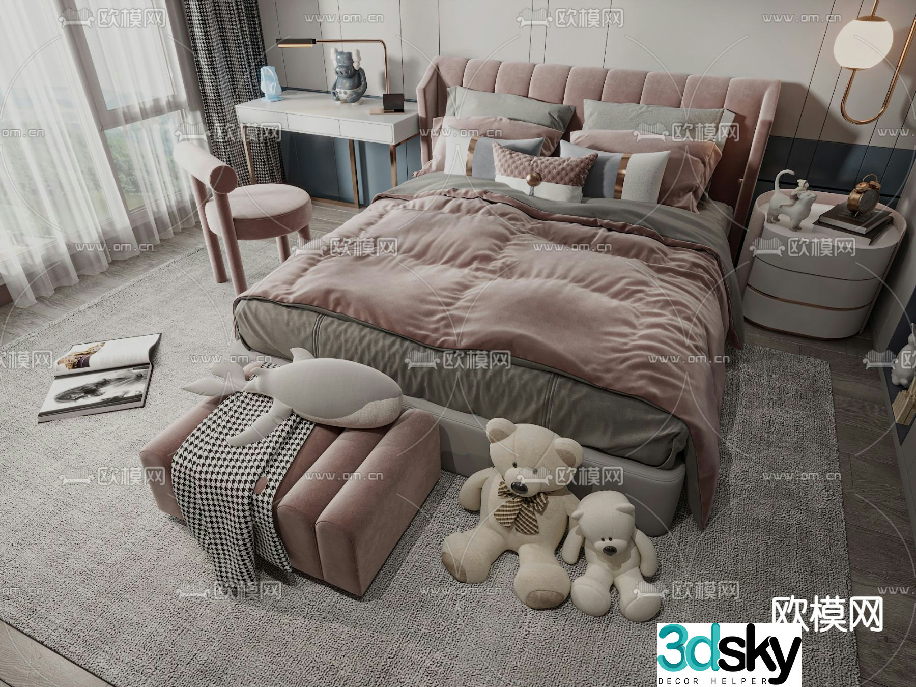 Modern children’s bed 3d model