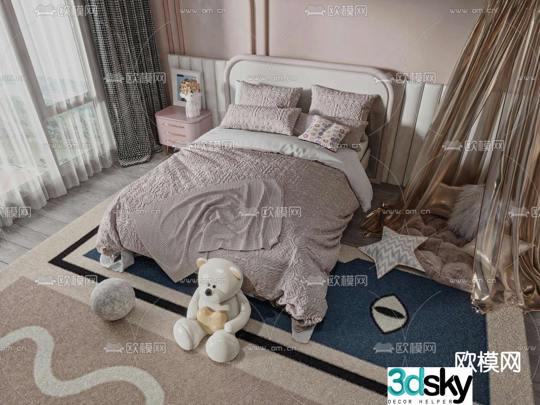 Modern children’s bed 3d model