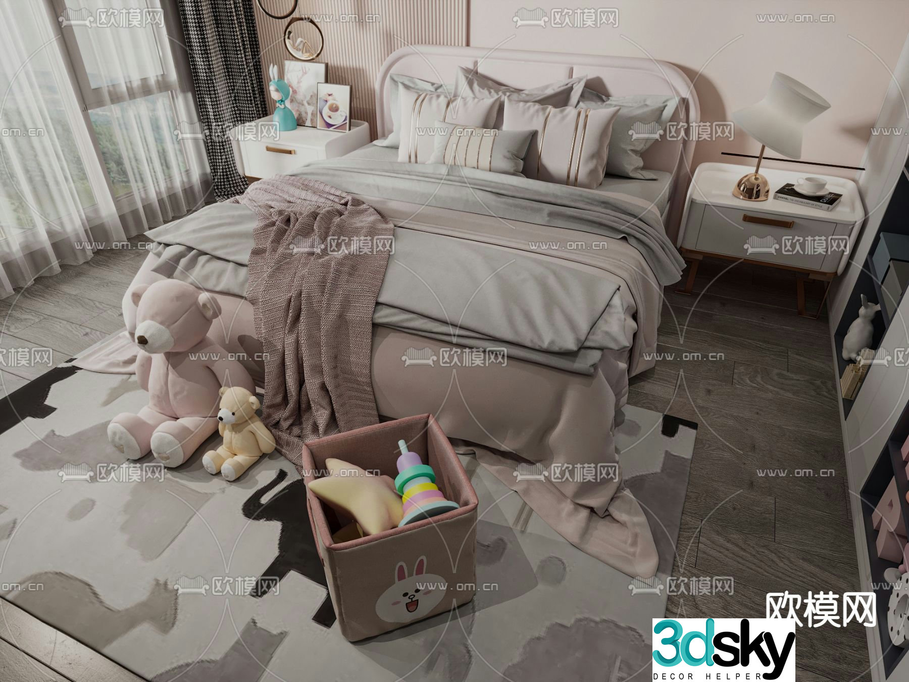 Modern children’s bed 3d model