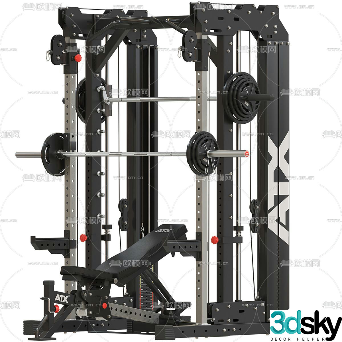 Weightlifting machine fitness equipment 3d model