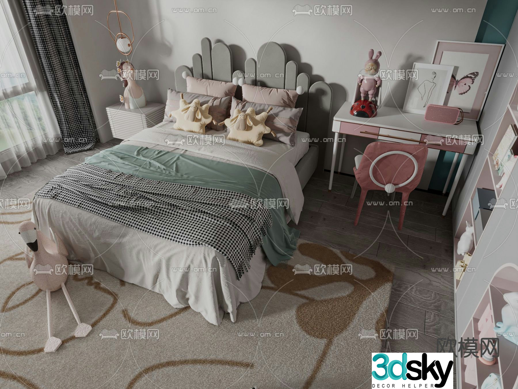 Modern children’s bed 3d model