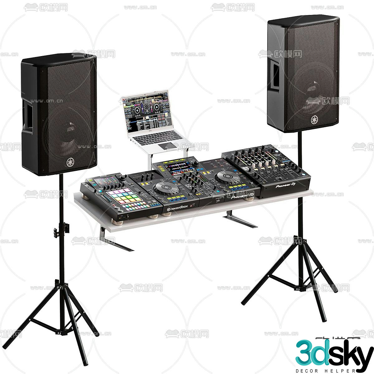 DJ disc player sound console audio 3d model