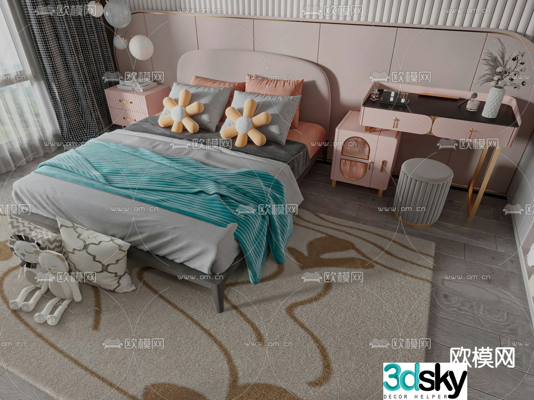 Modern children’s bed 3d model