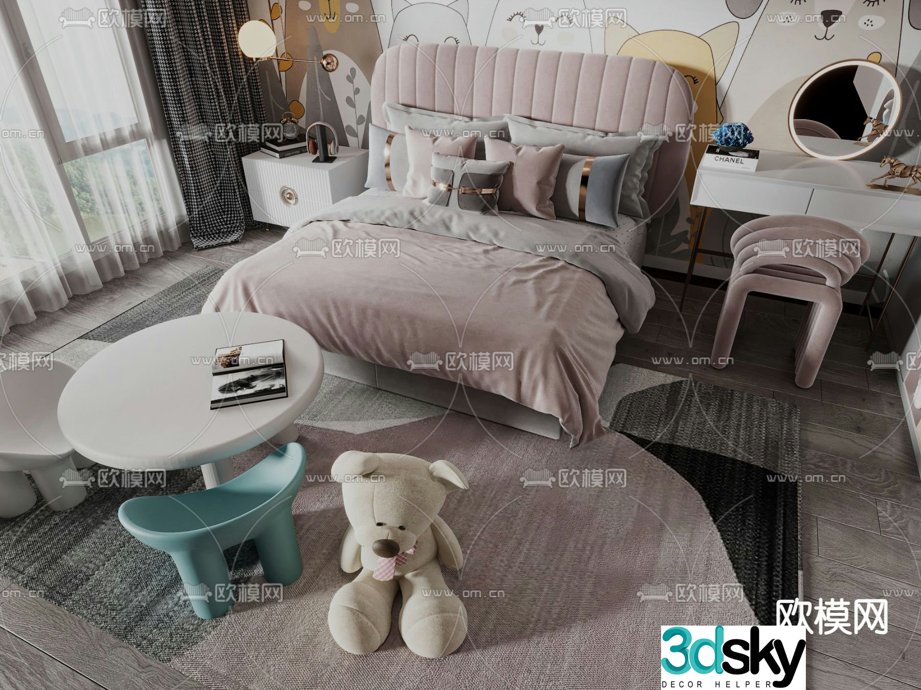 Modern children’s bed 3d model