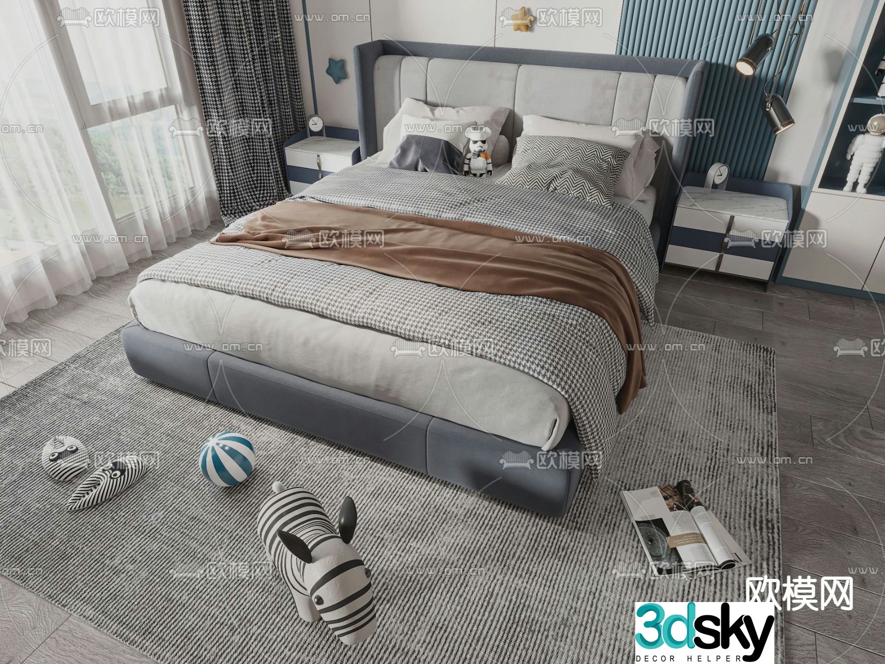 Modern children’s bed 3d model