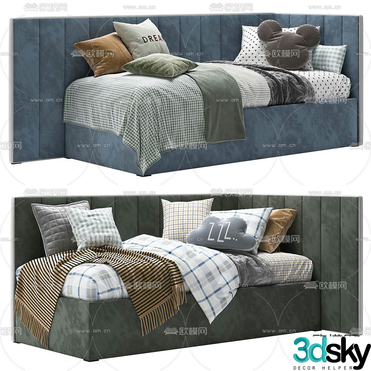 Modern children’s bed sofa bed 3d model