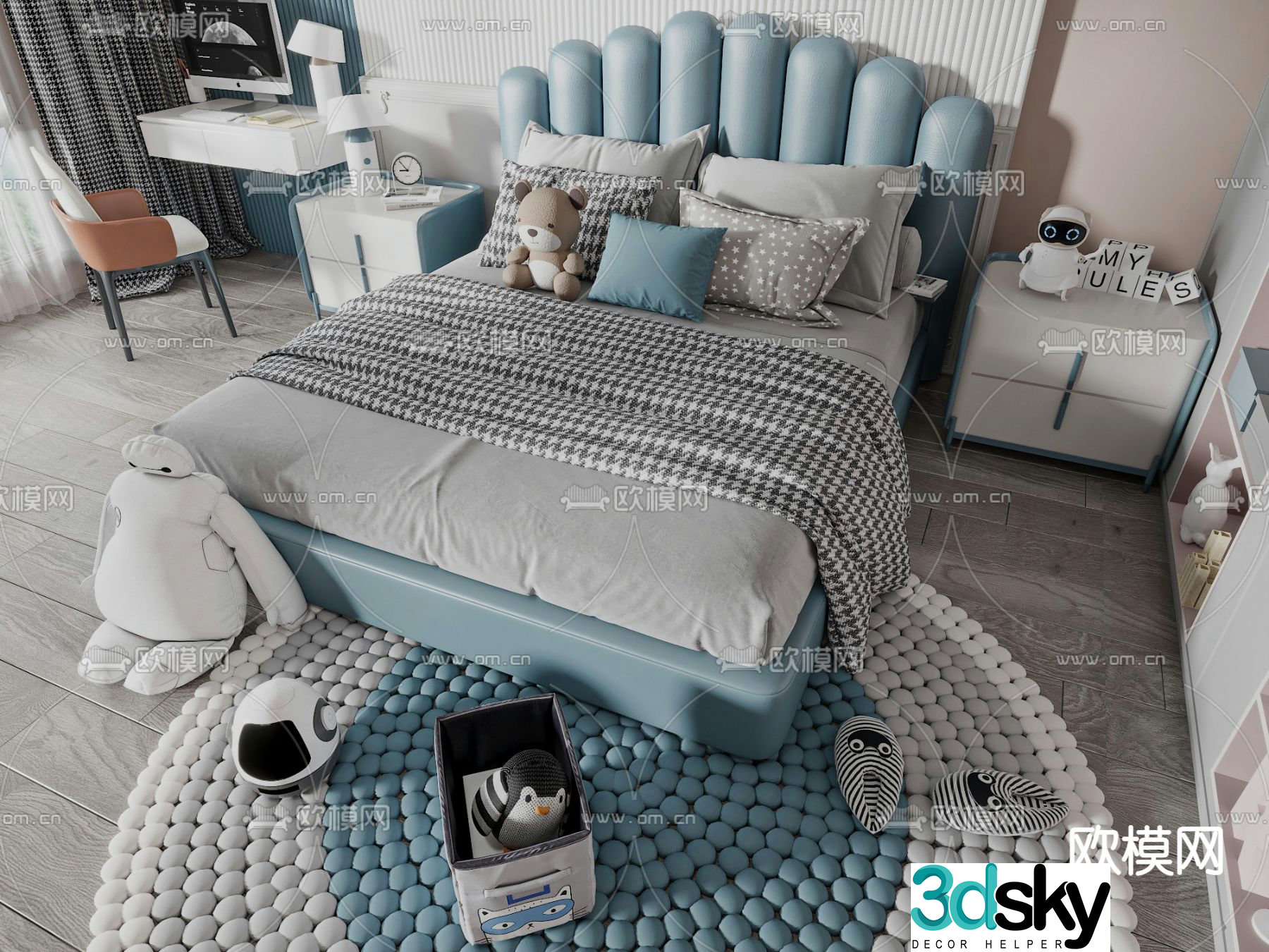 Modern children’s bed 3d model