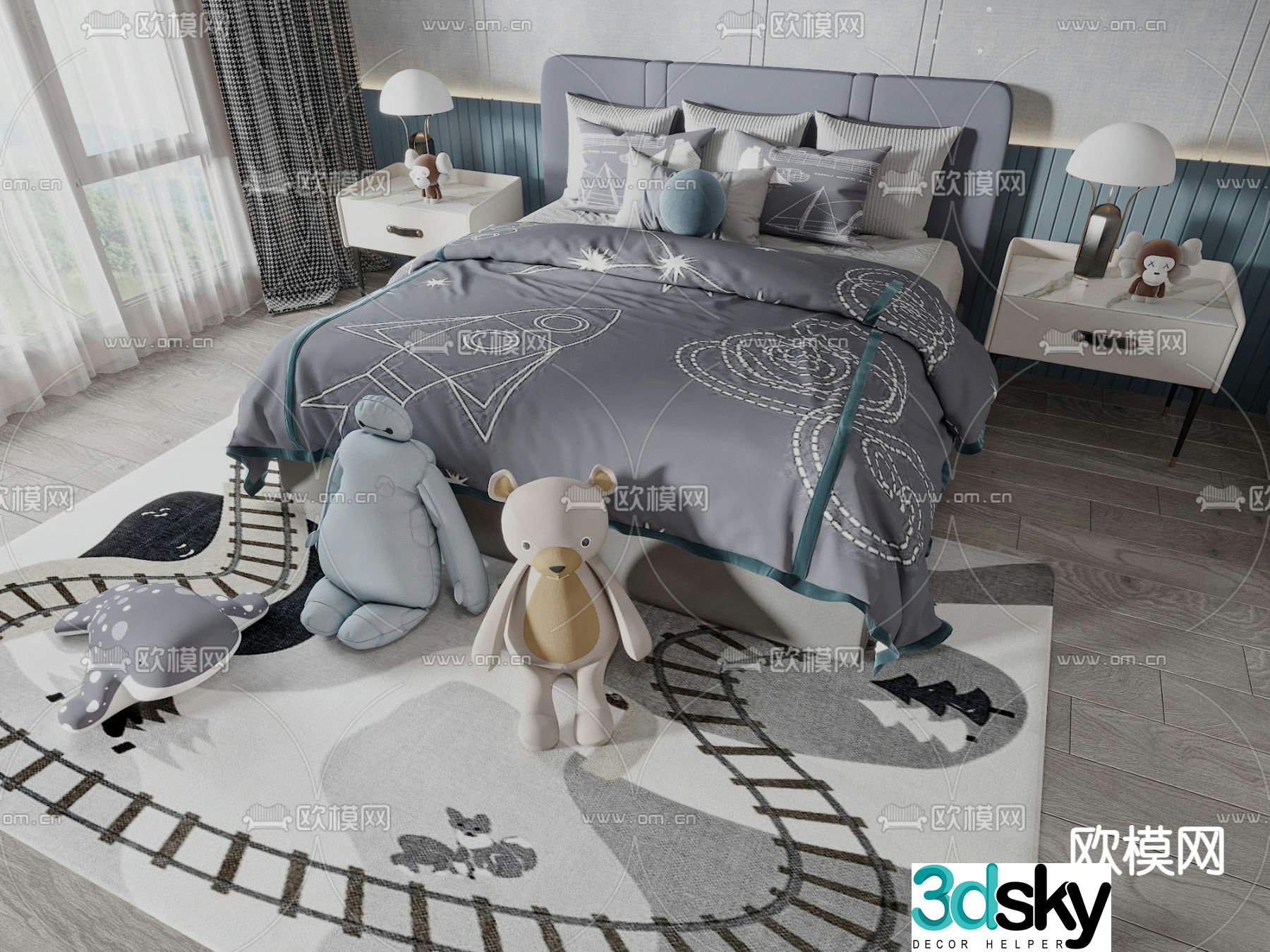 Modern children’s bed 3d model