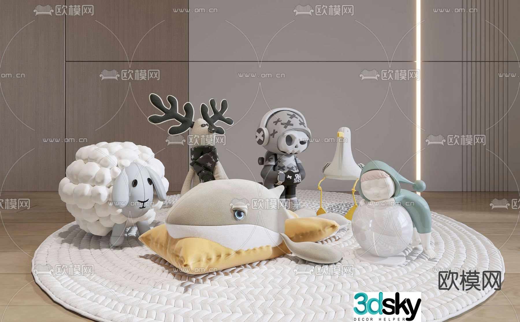 Children’s plush toy doll 3d model