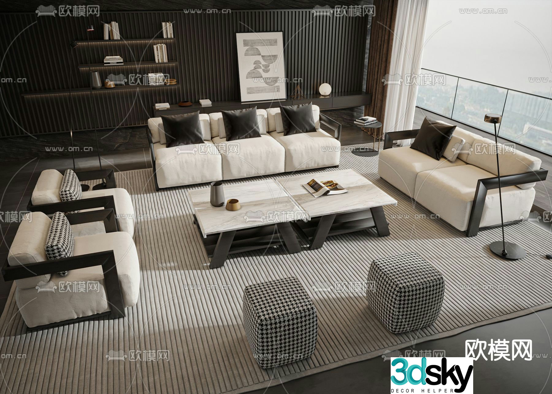 Meridiani modular sofa 3d model