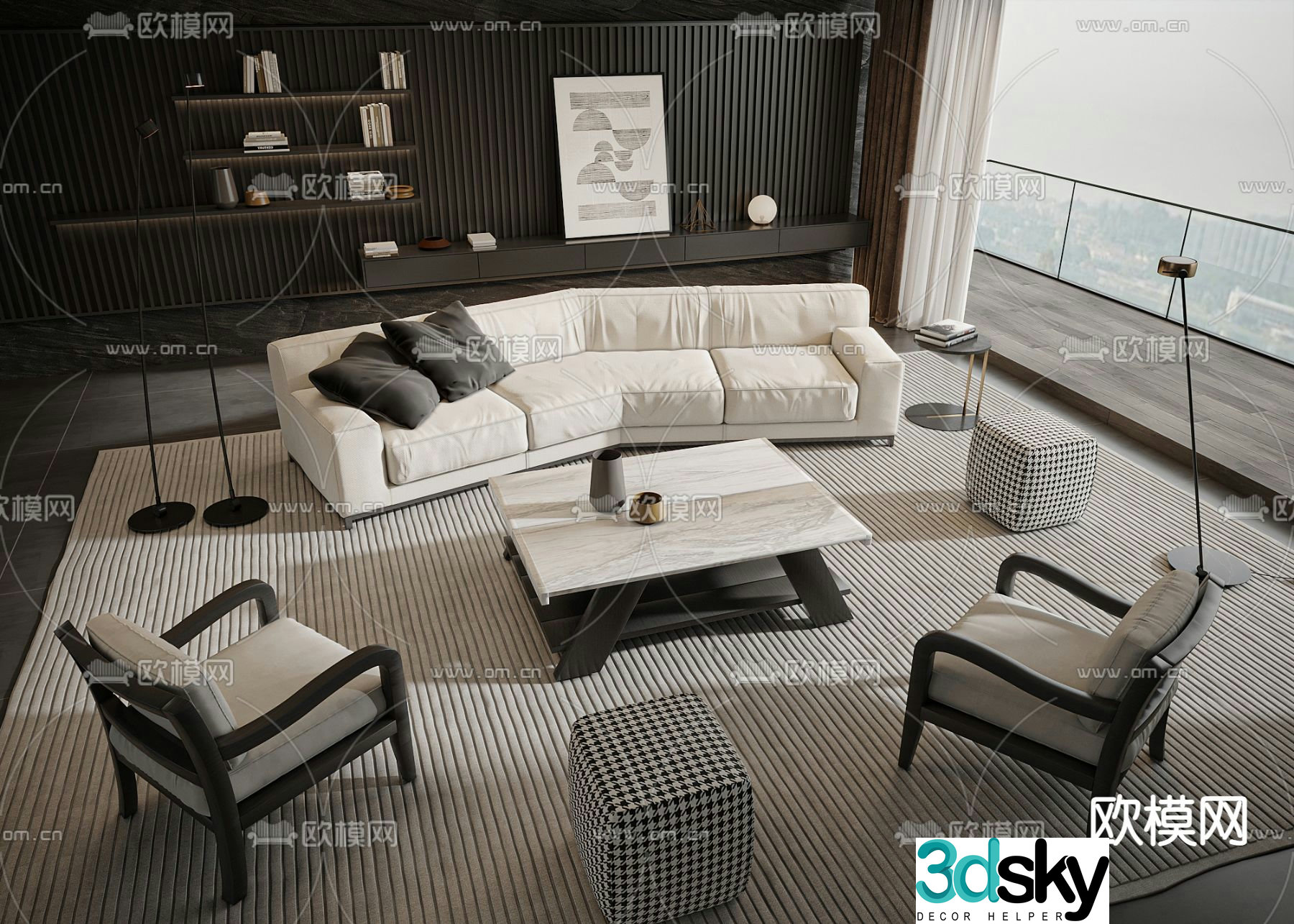 Meridiani modular sofa 3d model