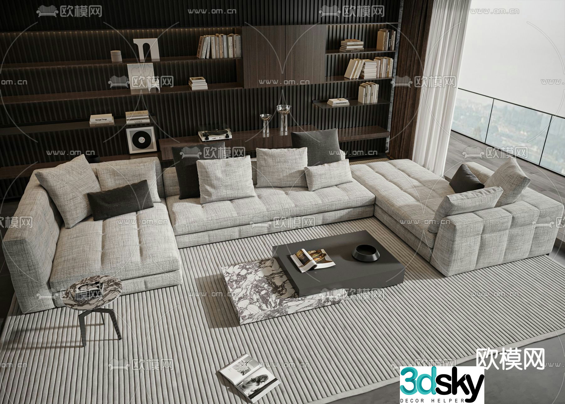 Minotti modular sofa modular sofa 3d model